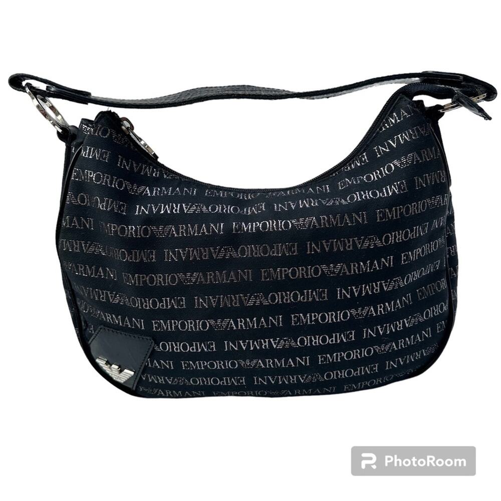 ARMANI EMPORIO shoulder bag in black with silver lettering - Picture 2 of 10